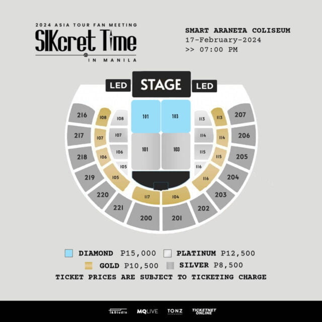 Park Hyung-sik Manila ticket prices and seat plan